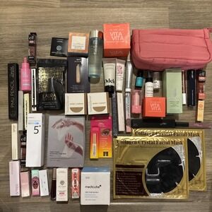 NEW 50 PIECE RESELLER LOT Makeup skincare CLINIQUE Laura Geller Huda Kylie